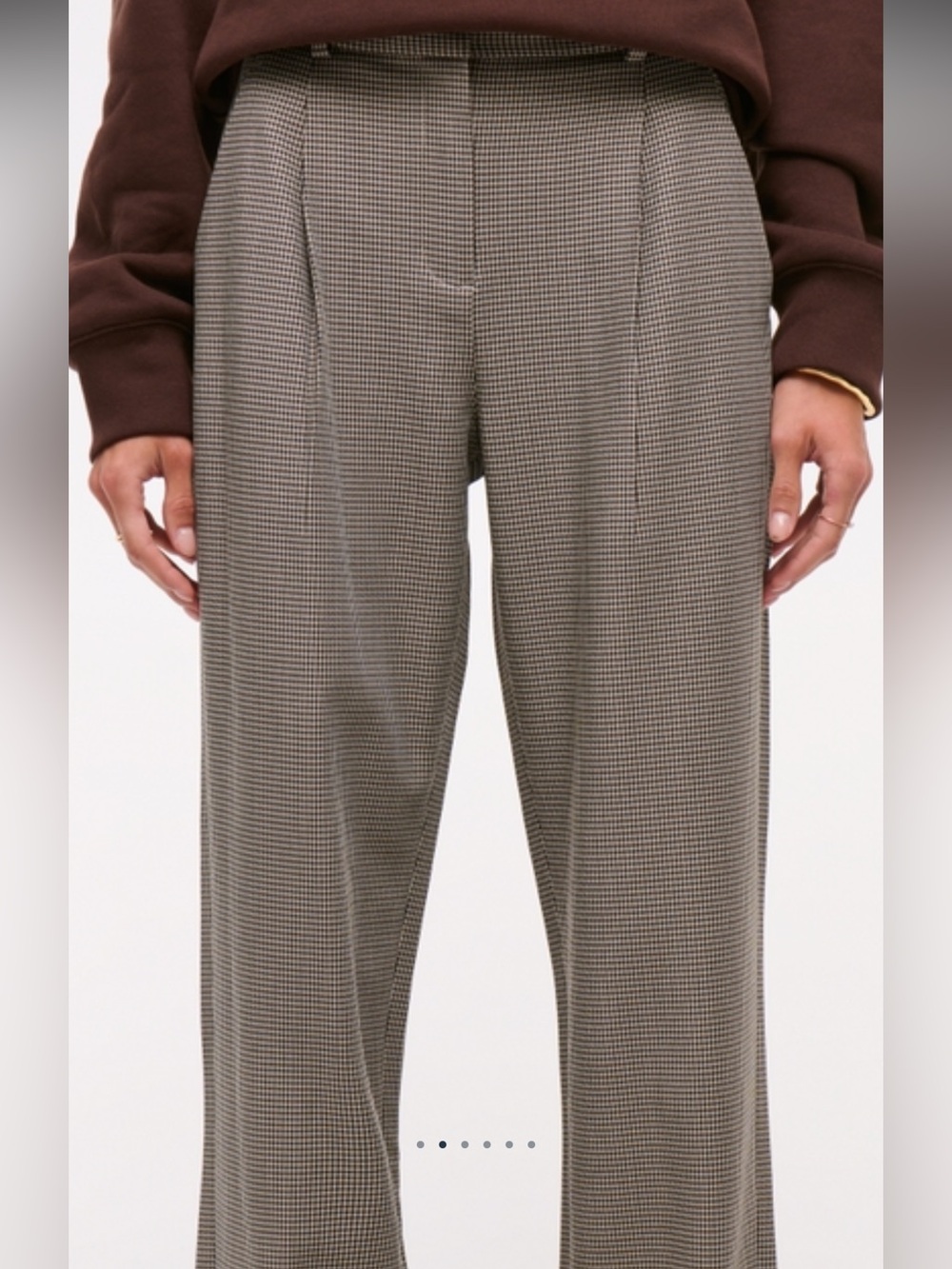 Checkered Quinn Trousers - Brown